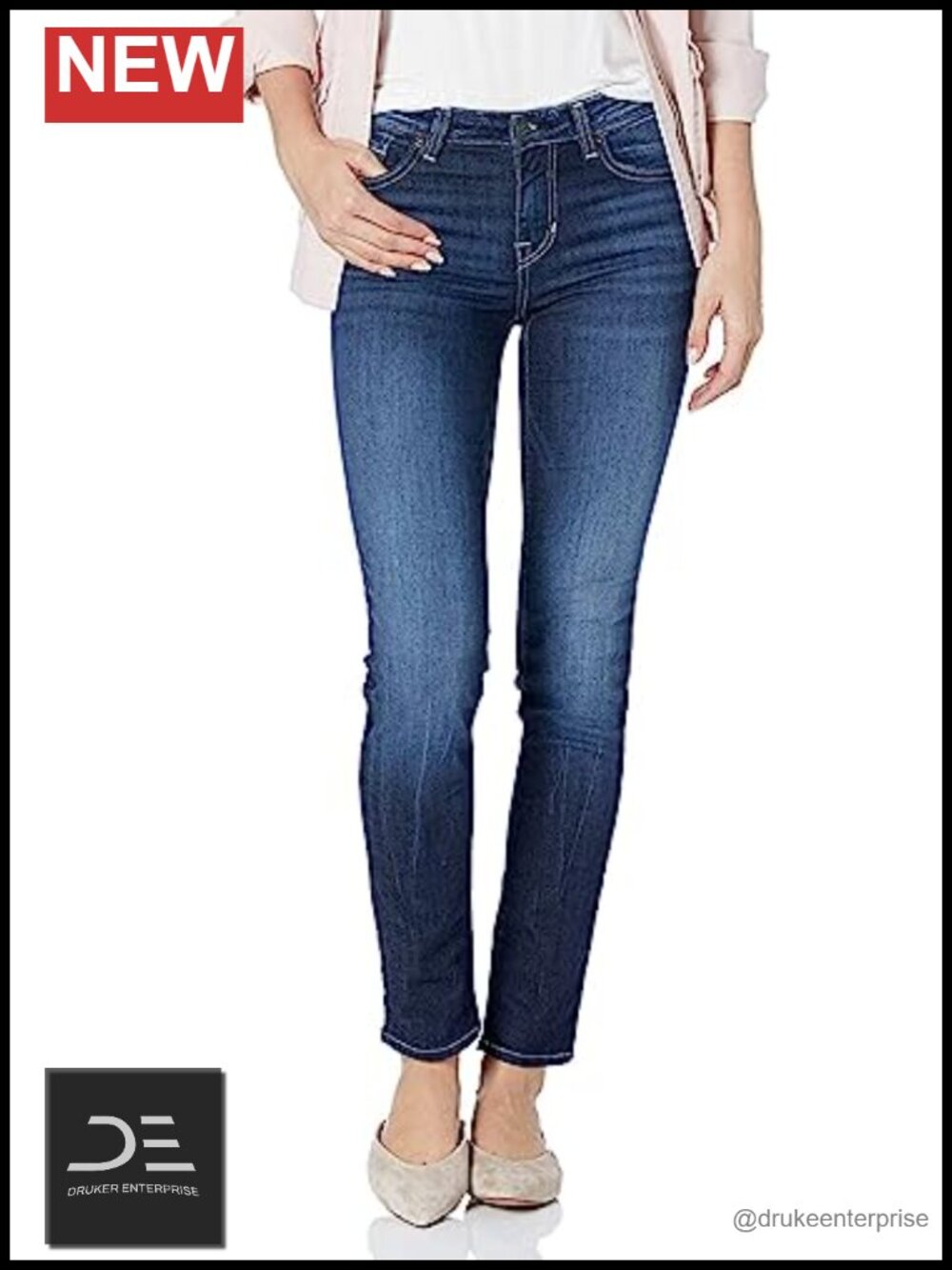 Mid-Rise Slim Jeans Super Stretch 5 Pocket